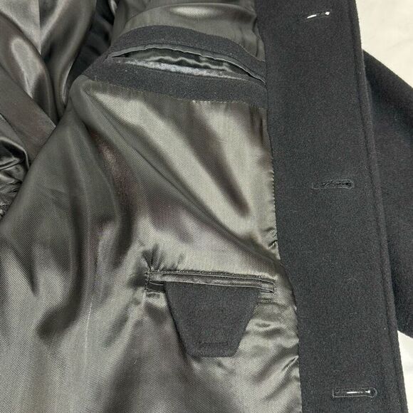 Pronto Uomo black wool and cashmere blend button up coat size L - Picture 10 of 15
